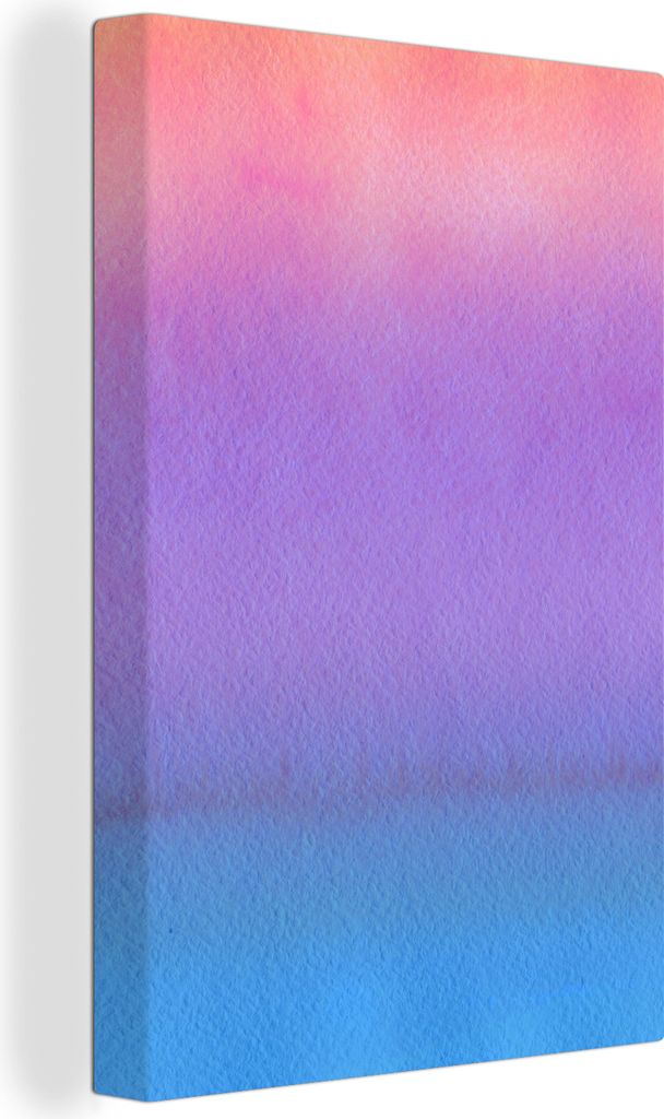 OneMillionCanvasses - Leinwandbilder - 90x140 cm, Aquarell - Lila - Rosa - Blau, Wandbilder Kunstdruck Wanddekoration - Foto auf Leinwand - Gemä...