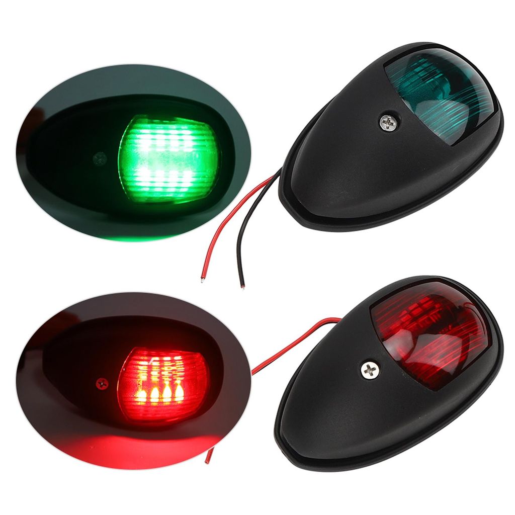 1Pair tragbares dauerhafte Yachtnavigationslicht 10-30 V Weitdruckversandsignal Lampenblack