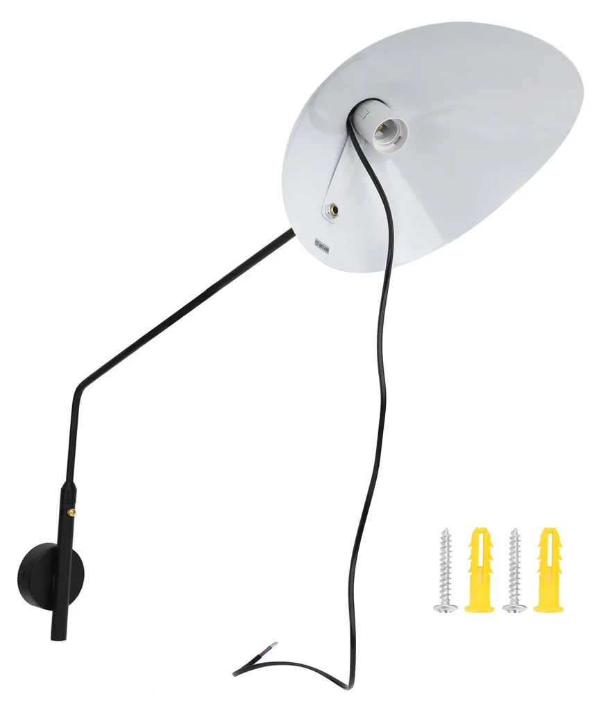 Lampe murale pivotante en métal noir style industriel pour intérieur