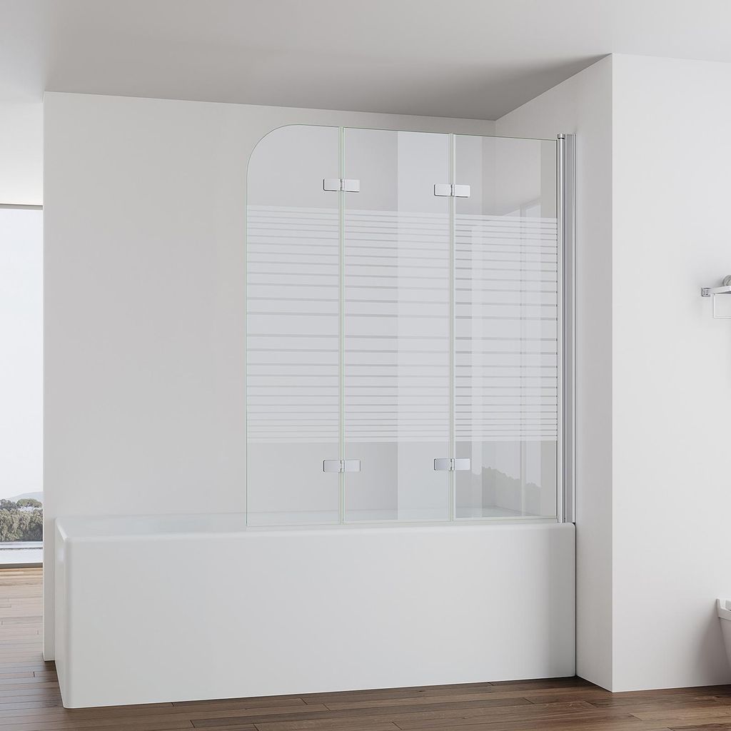 IMPTS Duschwand für Badewanne 140x140cm 3-teilig Faltwand Produktbild 