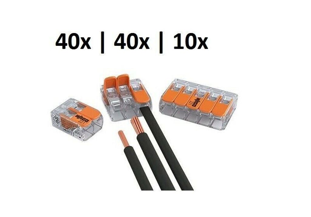 Wago Verbindungsklemmenset der Serie 221 in nachhaltiger Papierverpackung (90 Stück)