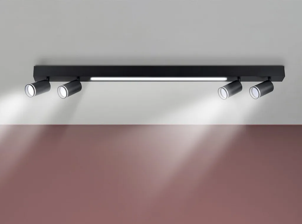 Plafonnier noir 5 spots pour illuminer vos grandes pièces avec style