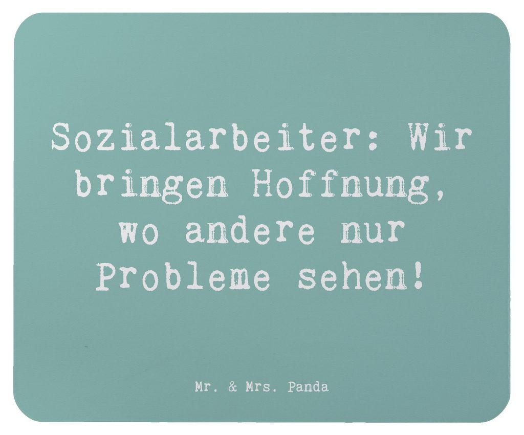 Mr. & Mrs. Panda Mauspad Spruch Sozialarbeiterin Hoffnungsträger - Meeresbrise - Geschenk, laptop, Berufe, sozialer Beruf, Mousepad, pc mausunterl...