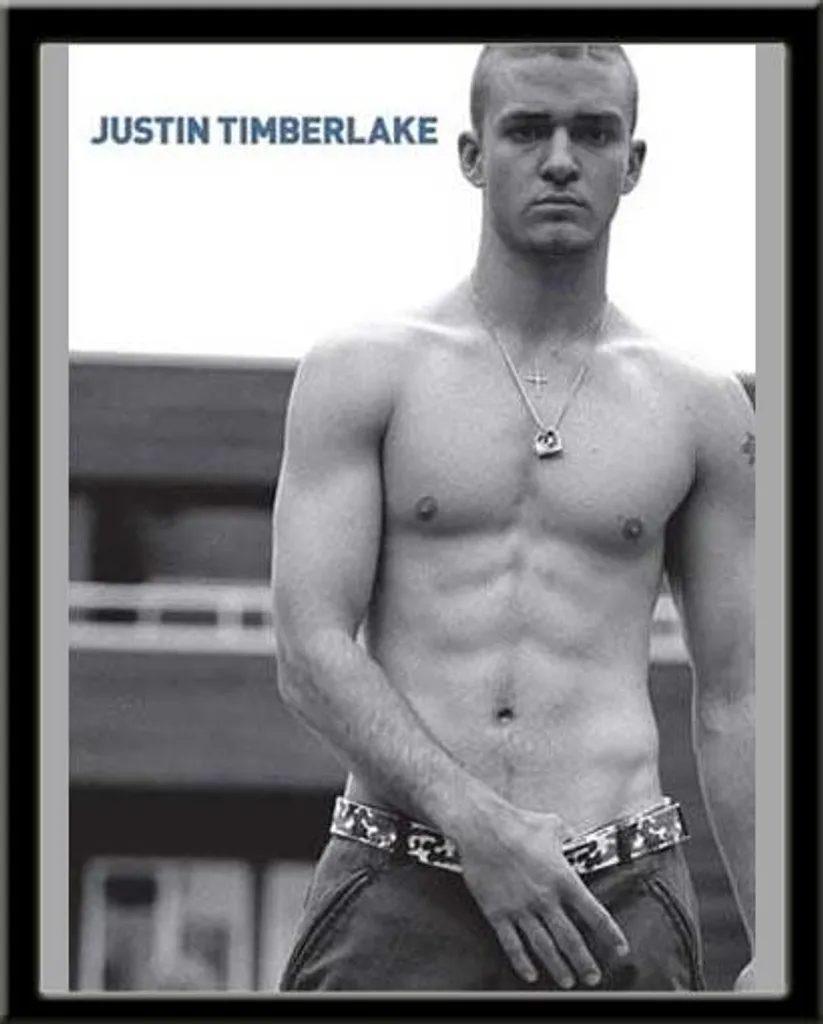 Poster Justin Timberlake sous Vitre Acrylique et Cadre Noir Incassable