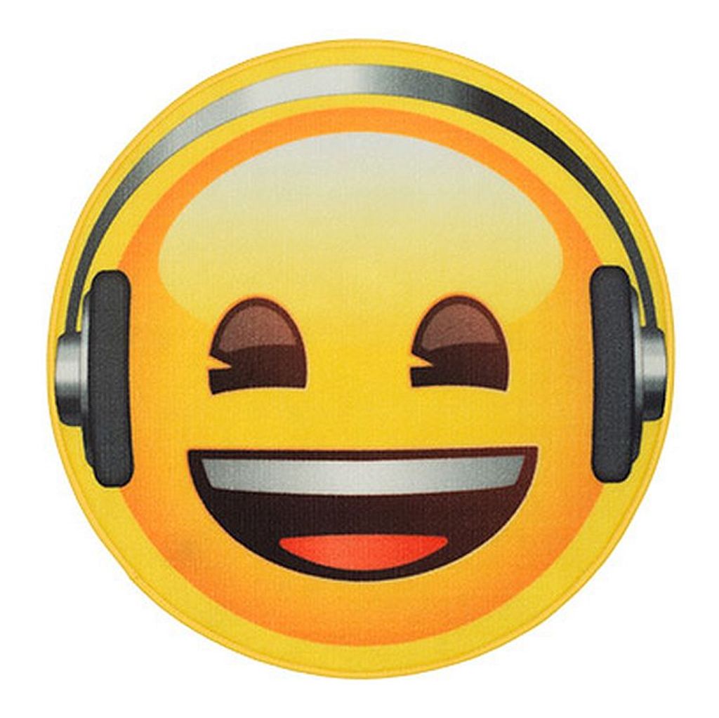 Rockbites Teppich "Emoji Face Headphones" Ø 67cm Läufer Fuß Schmutz Matte 100927
