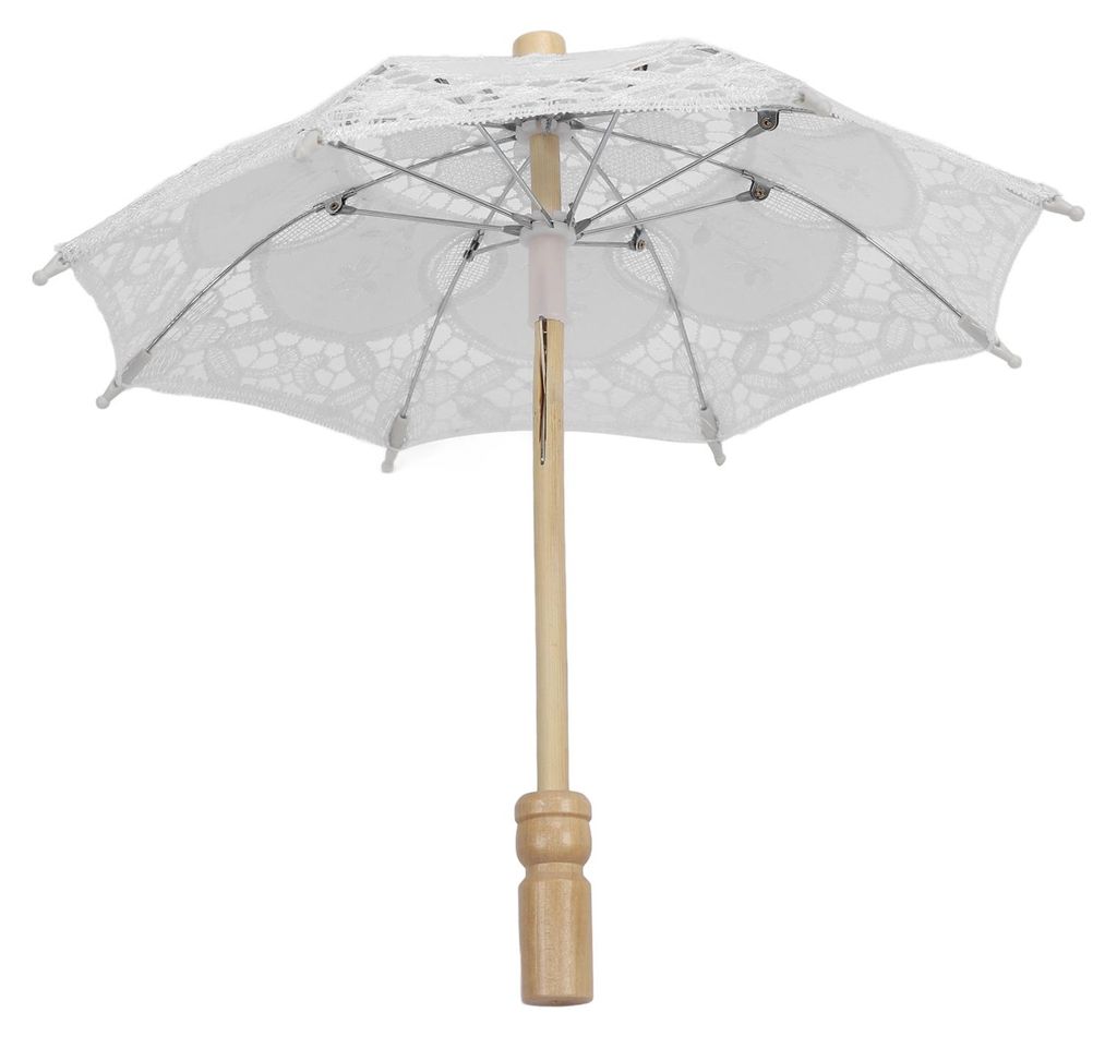 Hochzeitsschirm aus Spitze, Brautschirm, dekorativer DIY-Schirm, Fotorequisite für Partys, Camping, Weiß
