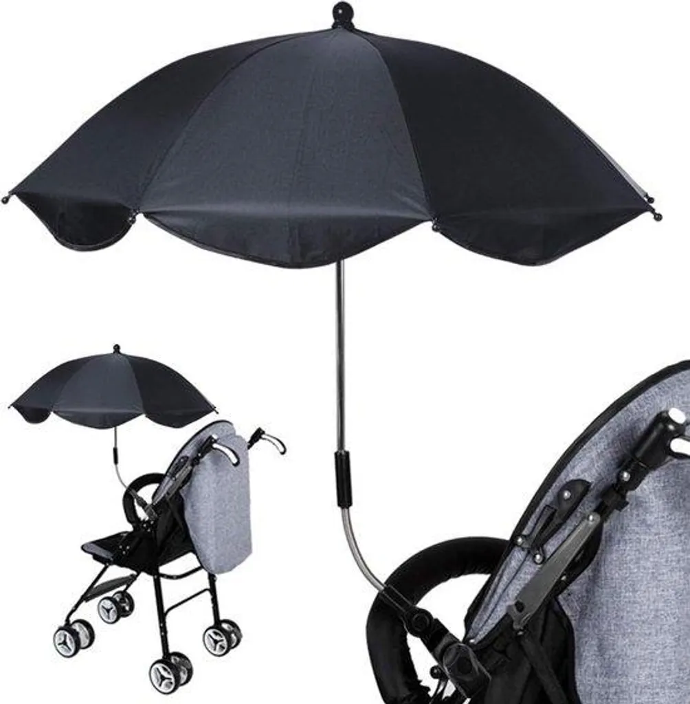 Ombrelle Universelle pour Poussette Noire Orientable et très Compacte