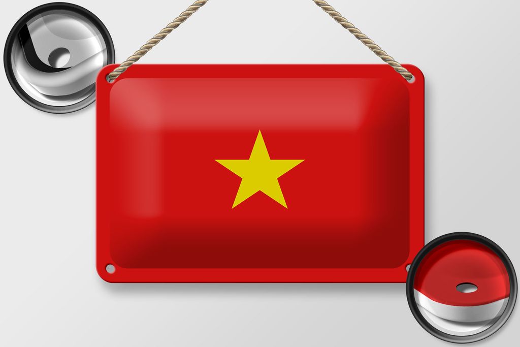 Plechová cedule Vlajka Vietnamu 18x12cm Vlajka Vietnamu Obrázek produktu 2