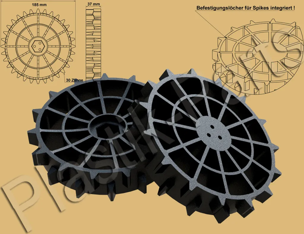 Roues tout-terrain tractrices Automower 105 305 308 - Kit de remplacement