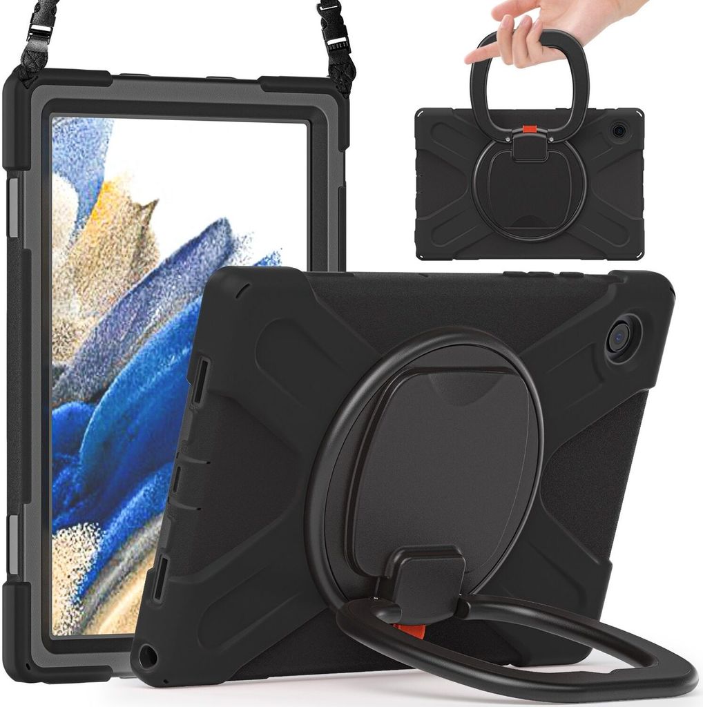Tablet Hülle für Samsung Galaxy Tab A8 2021 360 Grad Schwarz Tasche Etuis Case