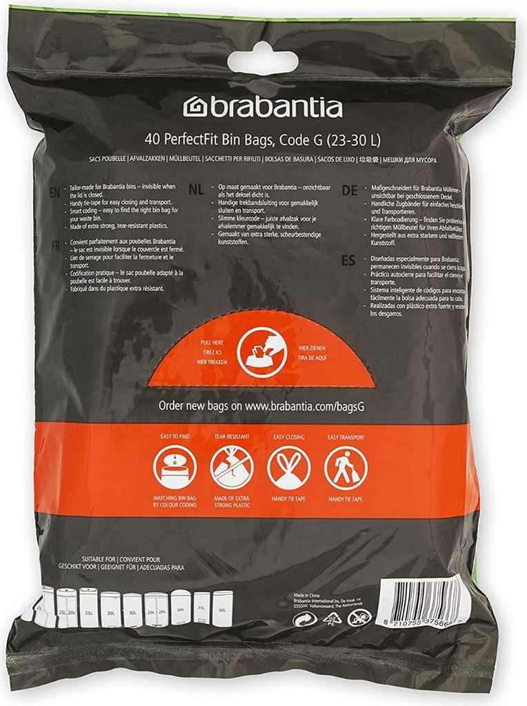 Brabantia PerfectFit Müllbeutel Typ G 25-30 L, 40 Stck Produktbild 8