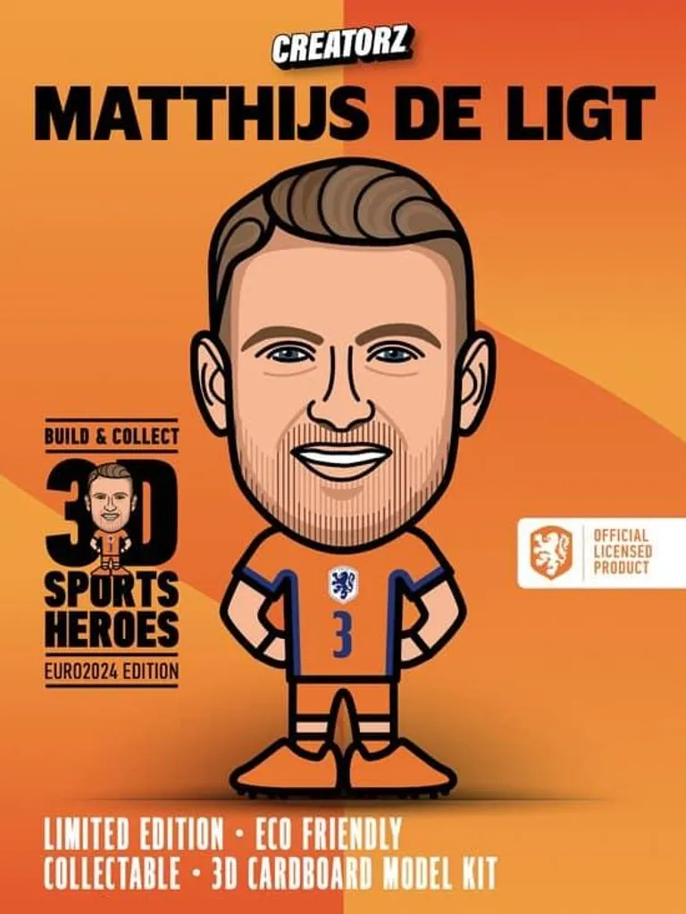 Figurine de sport 3D Matthijs de Ligt Pays-Bas EURO 2024 CreatorZ 15cm