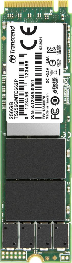 Disque SSD M.2 NVMe Transcend 256 Go PCIe Gen3x4 pour PC portable et fixe