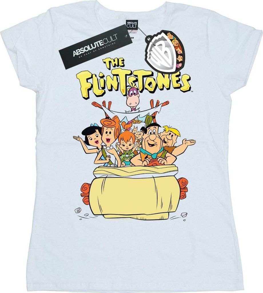 The Flintstones - "The The Ride" T-Shirt für Damen BI20467 (S) (Weiß)