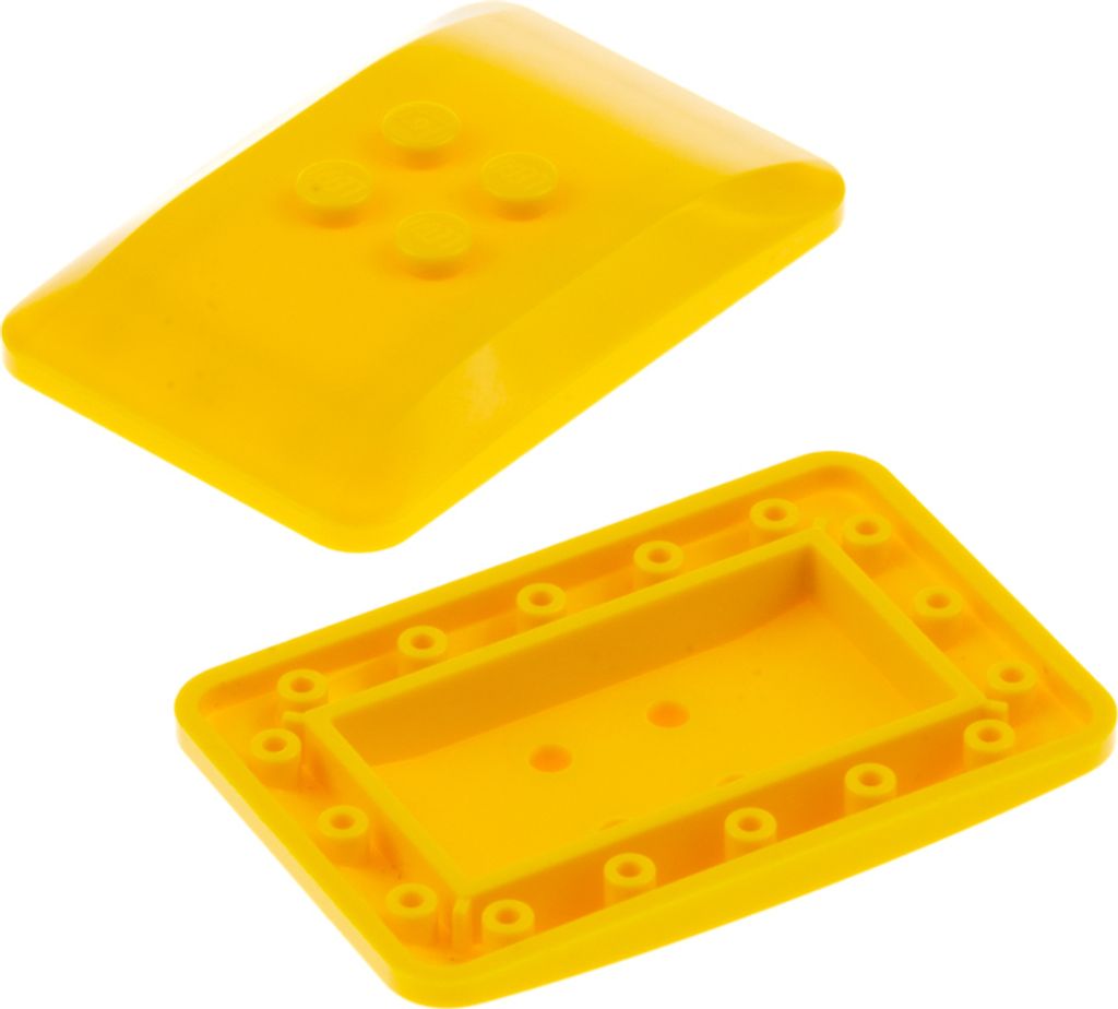 2x Lego Auto Dach 6x4 2/3 gelb Stein gewölbt 2x2 Noppen Spiderman 76057 98281