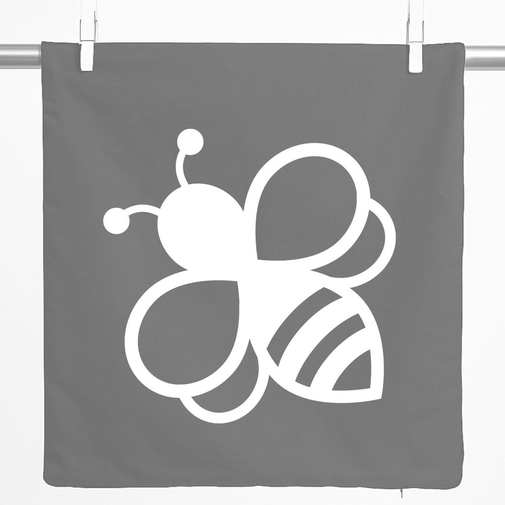 Huuraa Kissenbezug Biene Silhouette 40x40cm Steel Grey Baumwolle Dekokissenbezug Geschenkidee