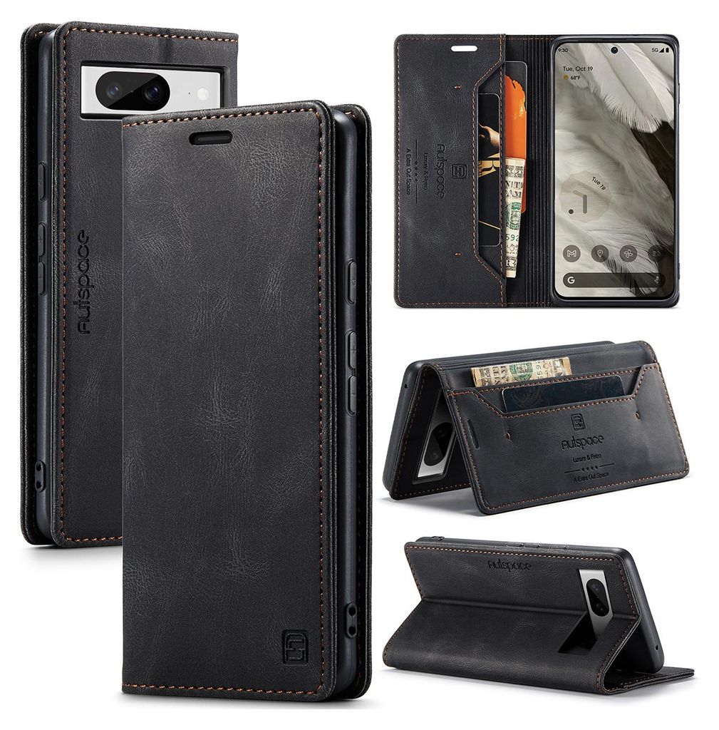 Google Pixel 8 Hülle, Retro Kunstledertasche Stand Produktbild 