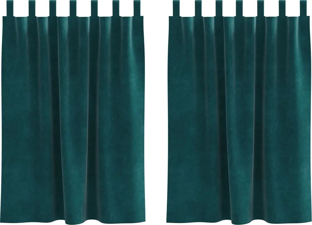 Rideaux occultants pour salon et chambre - Velours Vert Foncé 140x245cm
