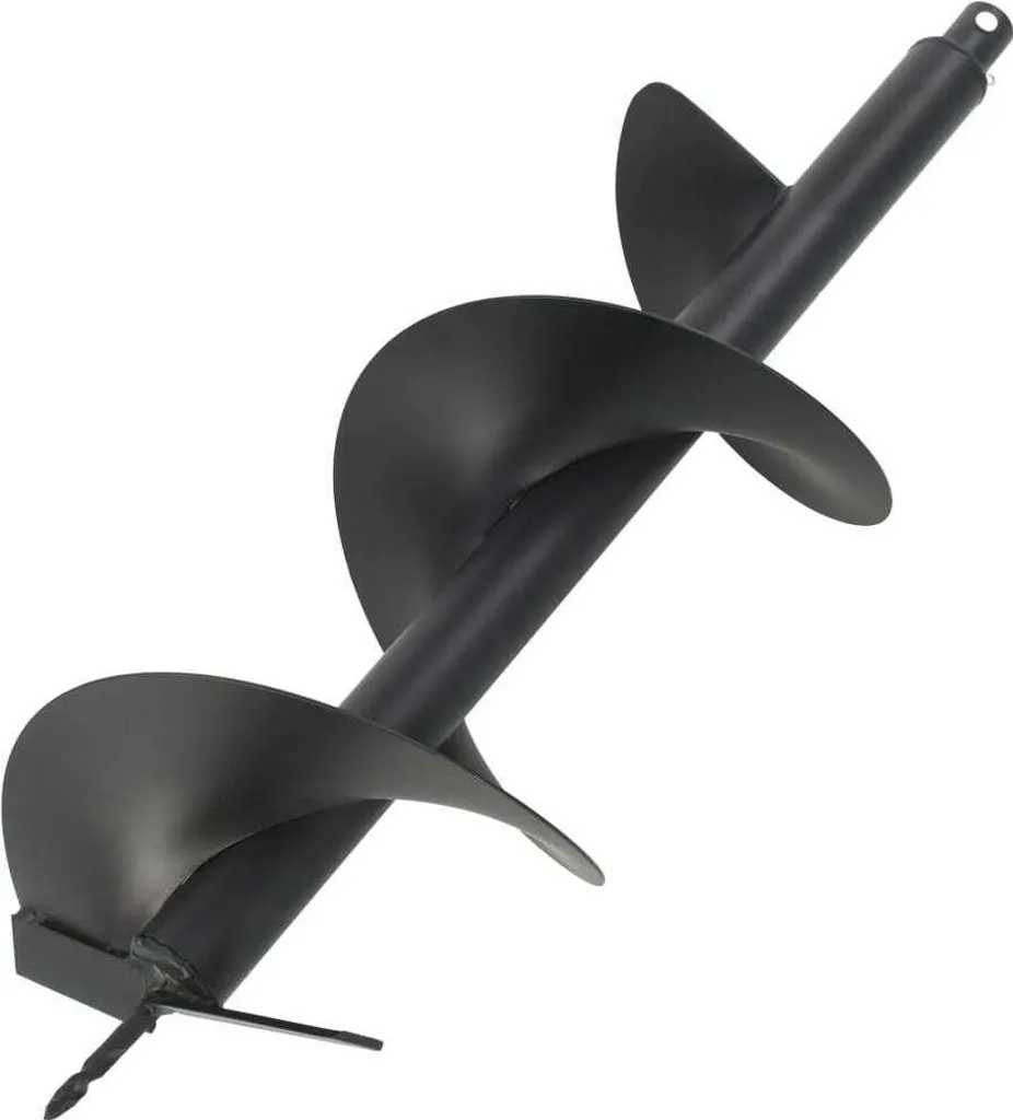 Tarière acier 250 mm robuste avec pointe centreuse pour trous de poteaux