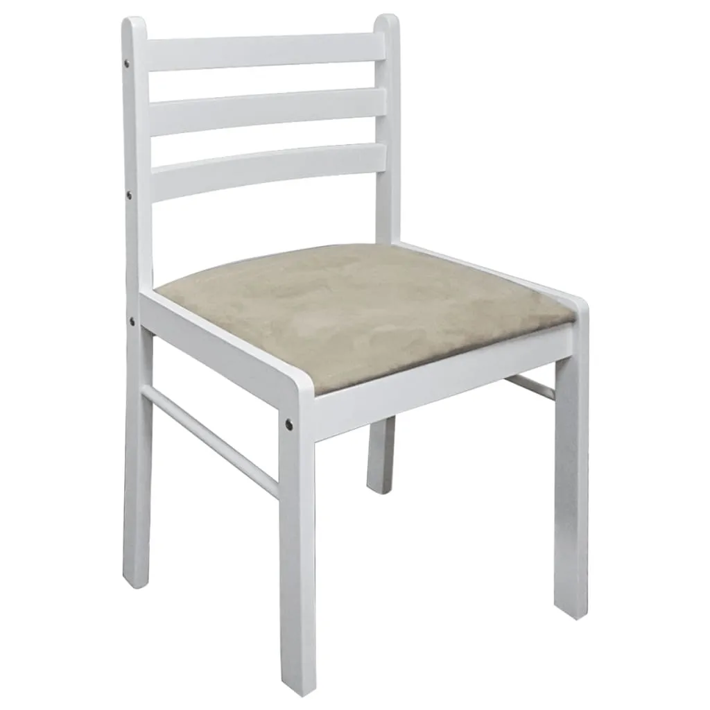 Set 2 Sedie vidaXL Legno Massiccio e Velluto Bianco | Design Elegante - 4