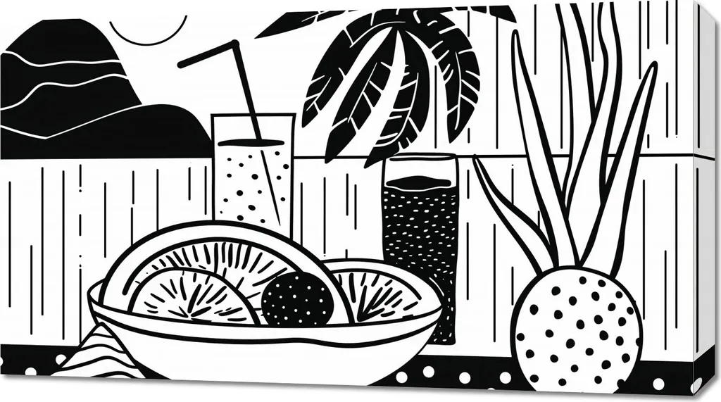 Image 90 x 50 cm Friandises Tropicales - Tableau Déco Mural Paysage
