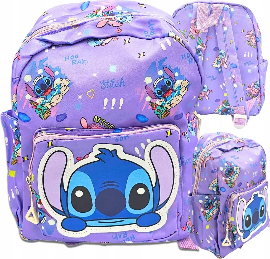 Cartable scolaire Disney Lilo et Stitch violet, sac à dos polyvalent