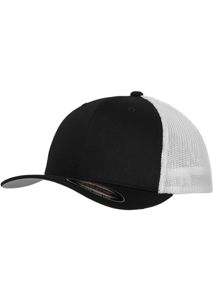 Flexfit Mesh Trucker Trucker Cap mit BW schwarz/weiß Uni