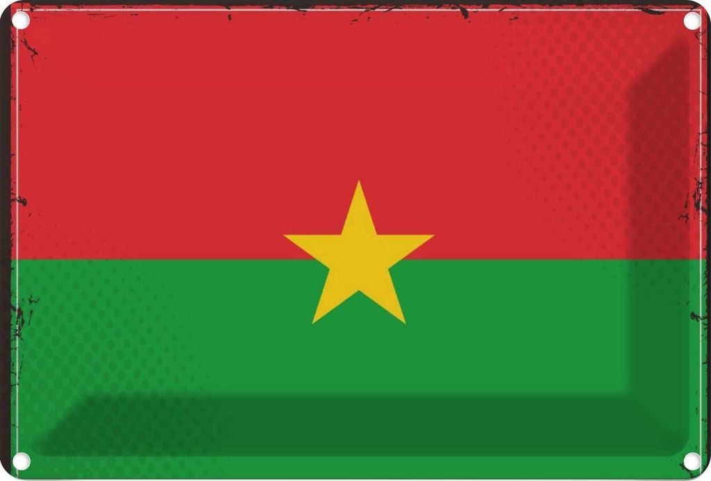 vianmo Blechschild 20x30 cm Burkina Fasos Faso Flagge Fahne Wappen