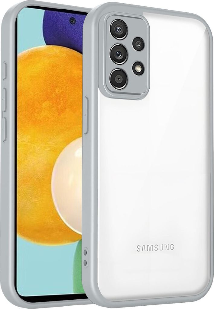 Hülle für Samsung Galaxy A33 5G Transparente Rückseite TPU Bumper Stoßfest Handyhülle Grau