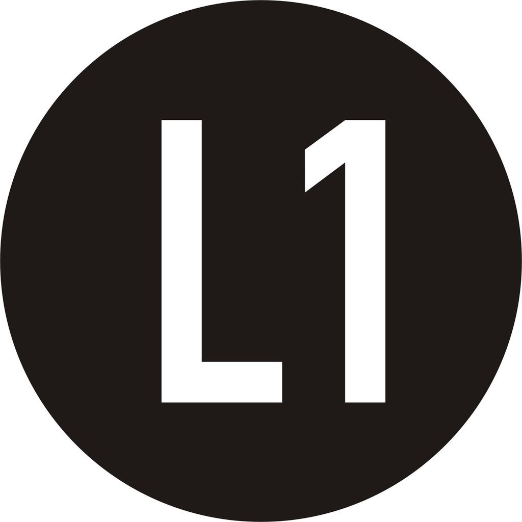 TE-Office 50 Stück Leiterkennzeichen Piktogramm Wechselstromnetz L1 Aufkleber Etiketten Bogen Polyesterfolie 20 mm Schwarz