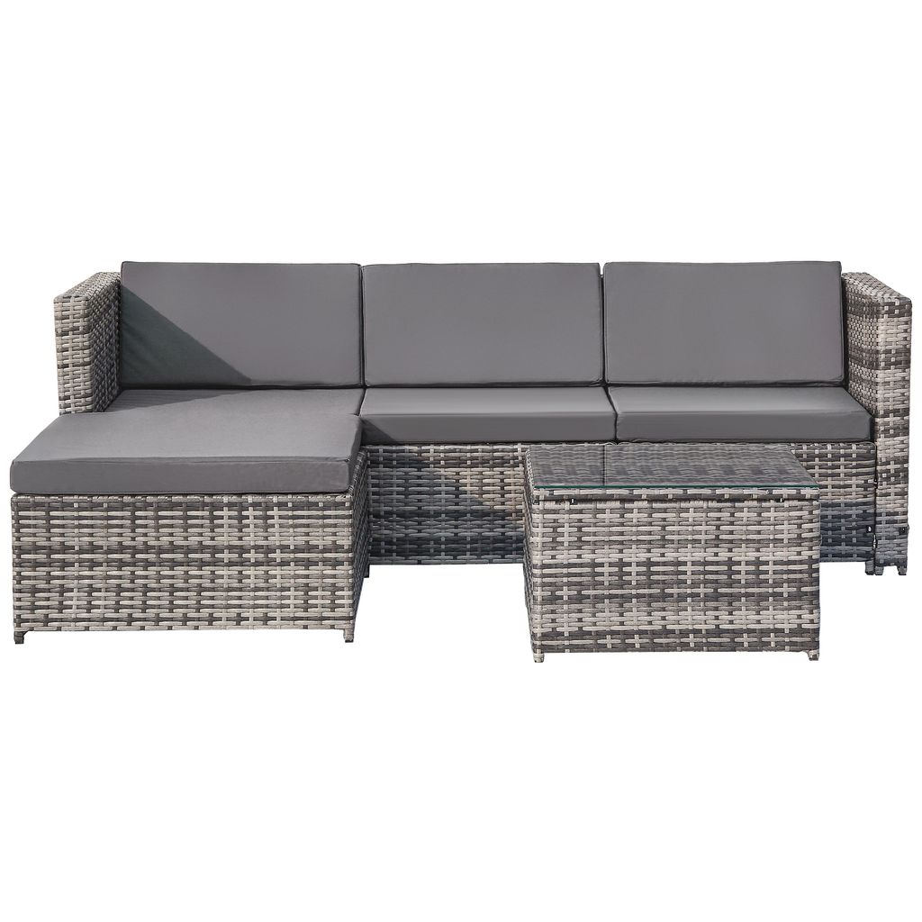 Flieks Rattan Gartenmöbel Sets 4 Sitzer, Polyrattan Produktbild 6