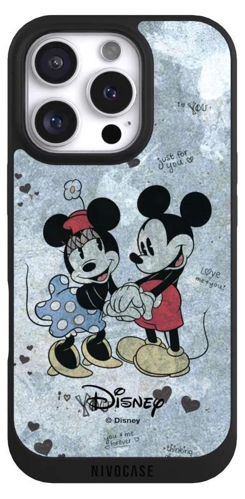 NIVOCASE Handyhülle für Apple iPhone 16 Pro Hülle NIVOpure Case Schwarz Disney Vintage