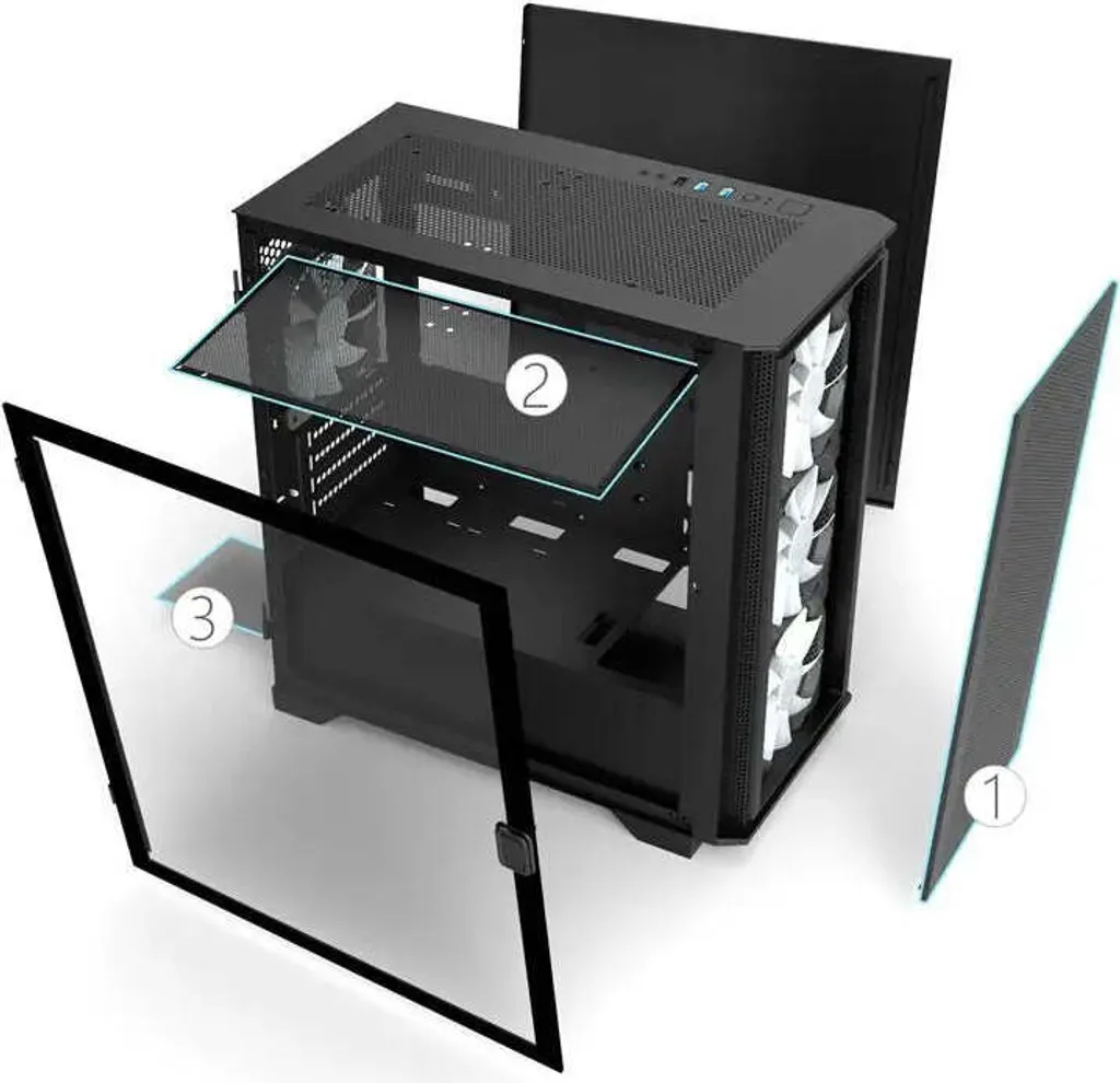 Boîtier PC Gaming MONTECH AIR 100 ARGB Noir Idéal pour Setup Compact