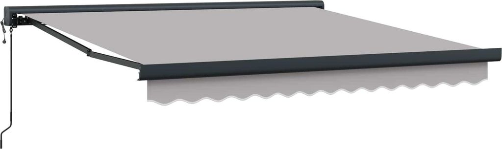 Markise Hellgrau 350 x 250 x 165 cm Polyester und Aluminium