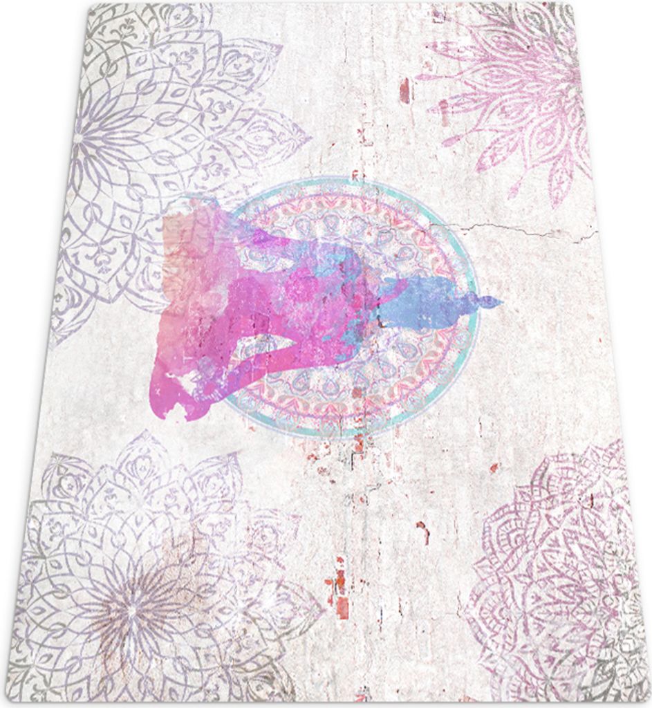 Stuhlmatte - Stuhlunterlage - Bodenmatte - Stuhlunterlage - 100x70 cm - Buddha in Begleitung von Mandala