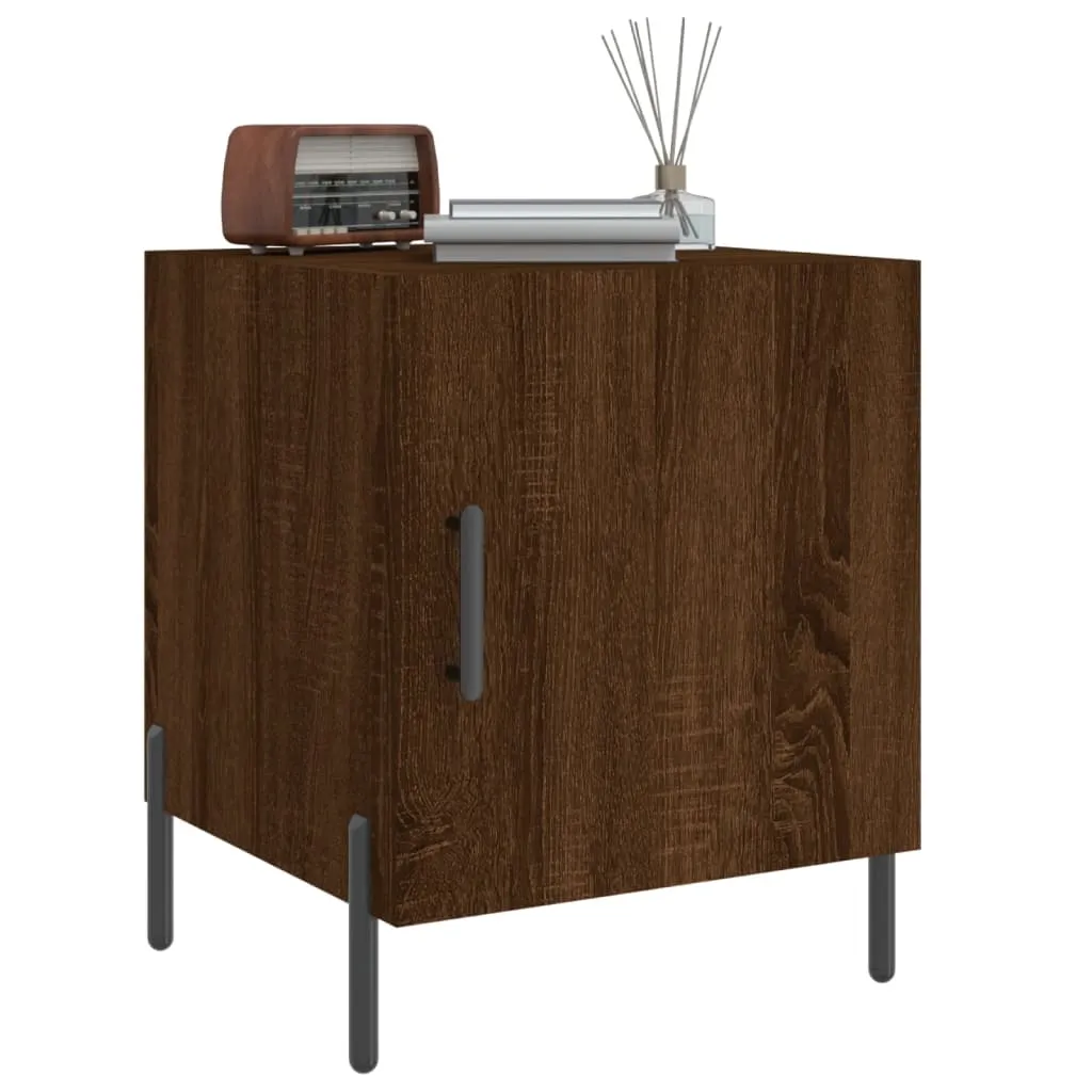 Petite table de nuit marron chêne 40 cm gain de place bois robuste - 5