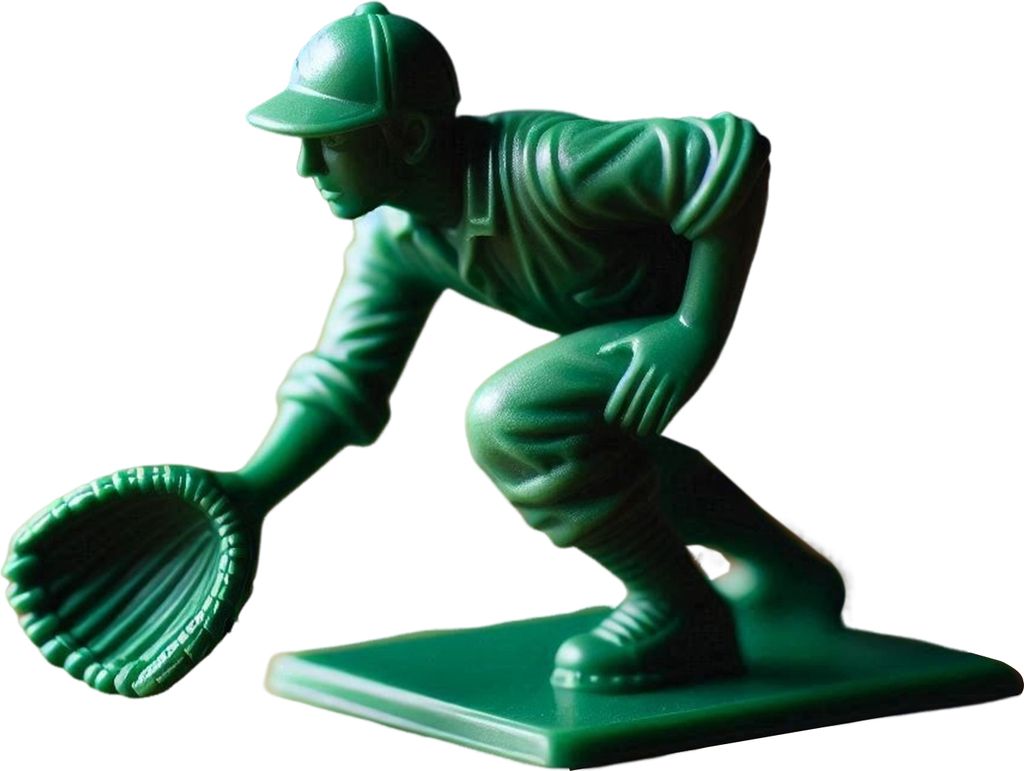 Grüne Baseball-Spieler-Figur Pitcher Catcher Fielder Baseball Soldat Statue Skulptur Modell Spielzeug Home Office Desktop Dekoration Ornament