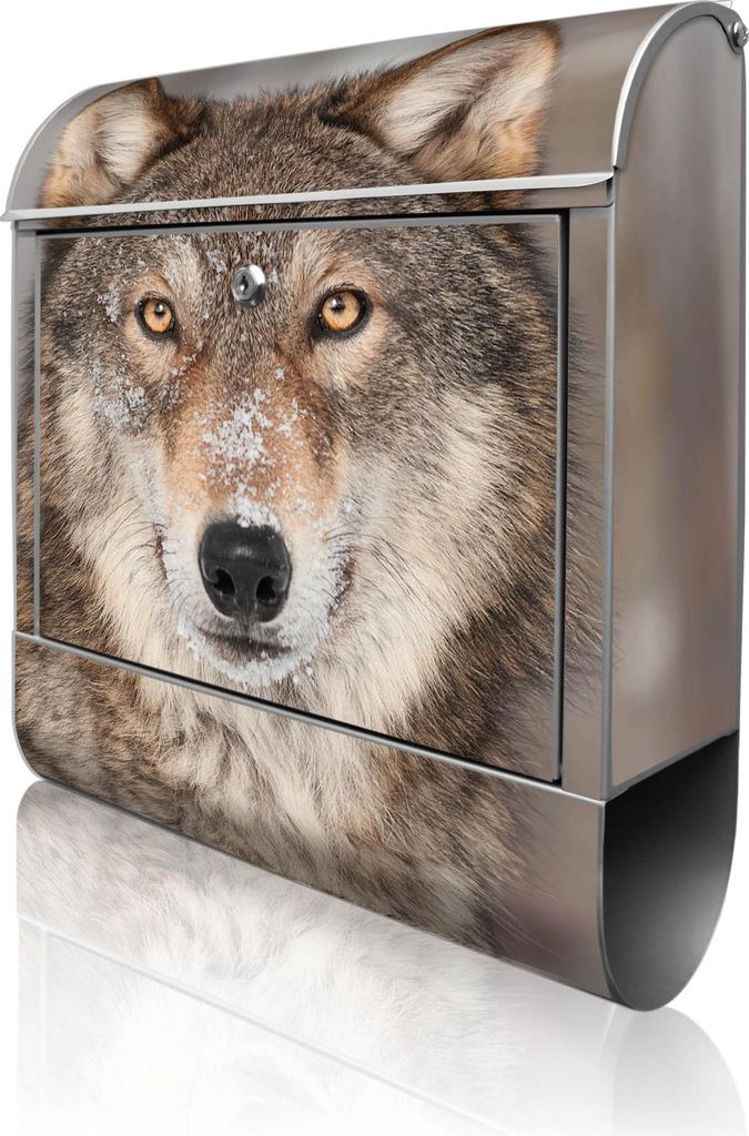 banjado Design Briefkasten Stahl silber mit Zeitungsfach pulverbeschichtet "Soraya" 38x46x12,5cm & 2 Schlüssel - Postkasten A4 Einwurf inkl. Monta...