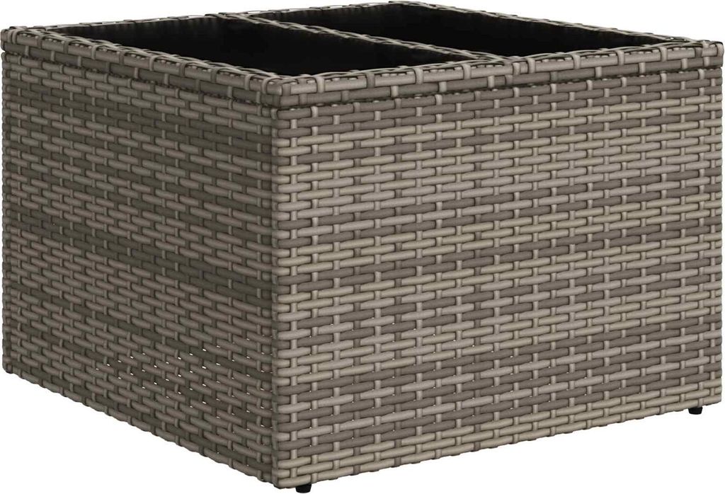 vidaXL Sofa Set mit Kissen mit Speicher Grau Poly-Rattan
