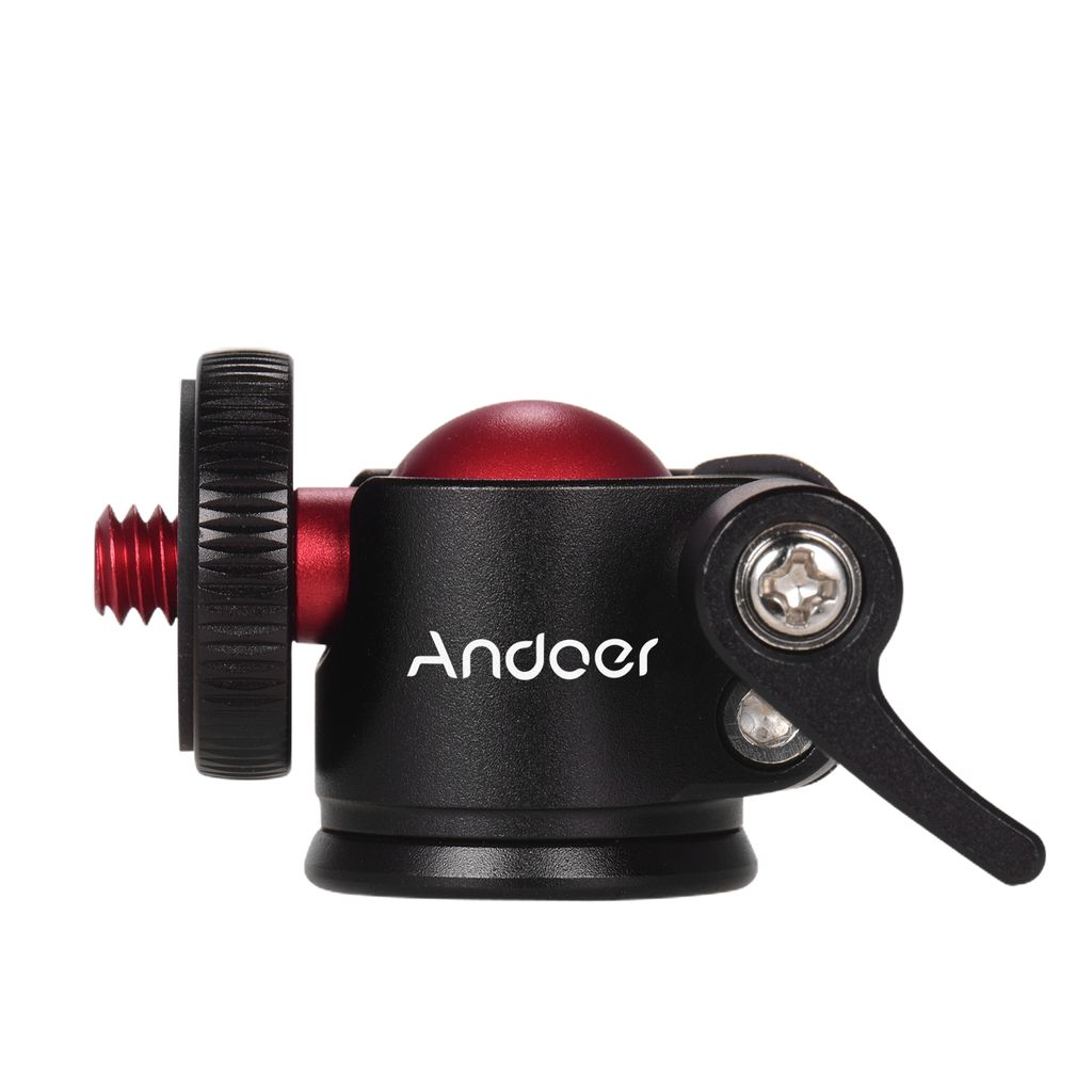 Testa A Sfera Per Video Andoer Q08 – 3 Vie Con Bilanciere, Carico Max 6 Kg, Vite 1/4", In Lega Di Alluminio, Per Fotocamere E Treppiedi