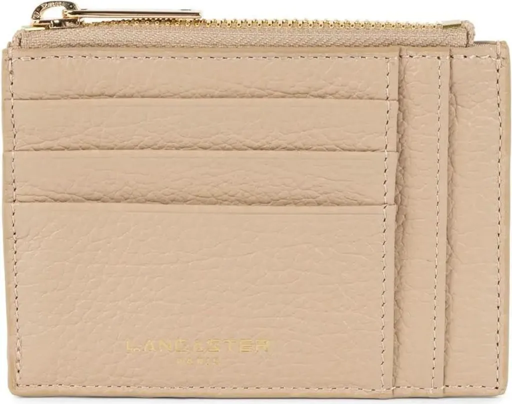Porte-cartes Femme Lancaster Dune Beige Foncé - Accessoire Cuir Véritable
