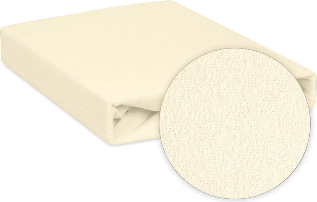 Drap-housse imperméable crème 60x120x10 cm avec éponge ultra douce