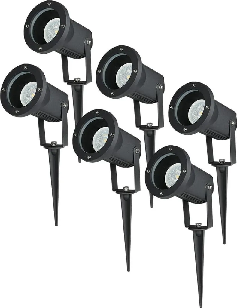 Luminaire de jardin à planter LED 4W IP65 Spot extérieur Noir 6500K