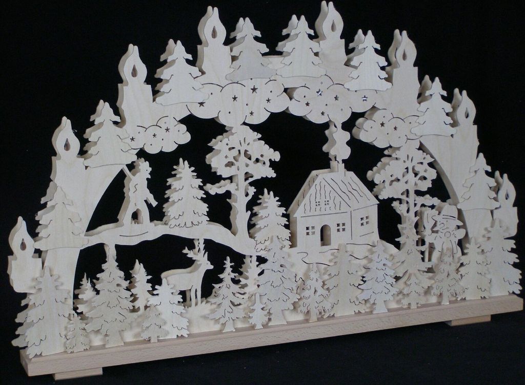 Original Erzgebirgischer Marken Schwibbogen Lichterbogen 70 x 43 cm S70-B_24