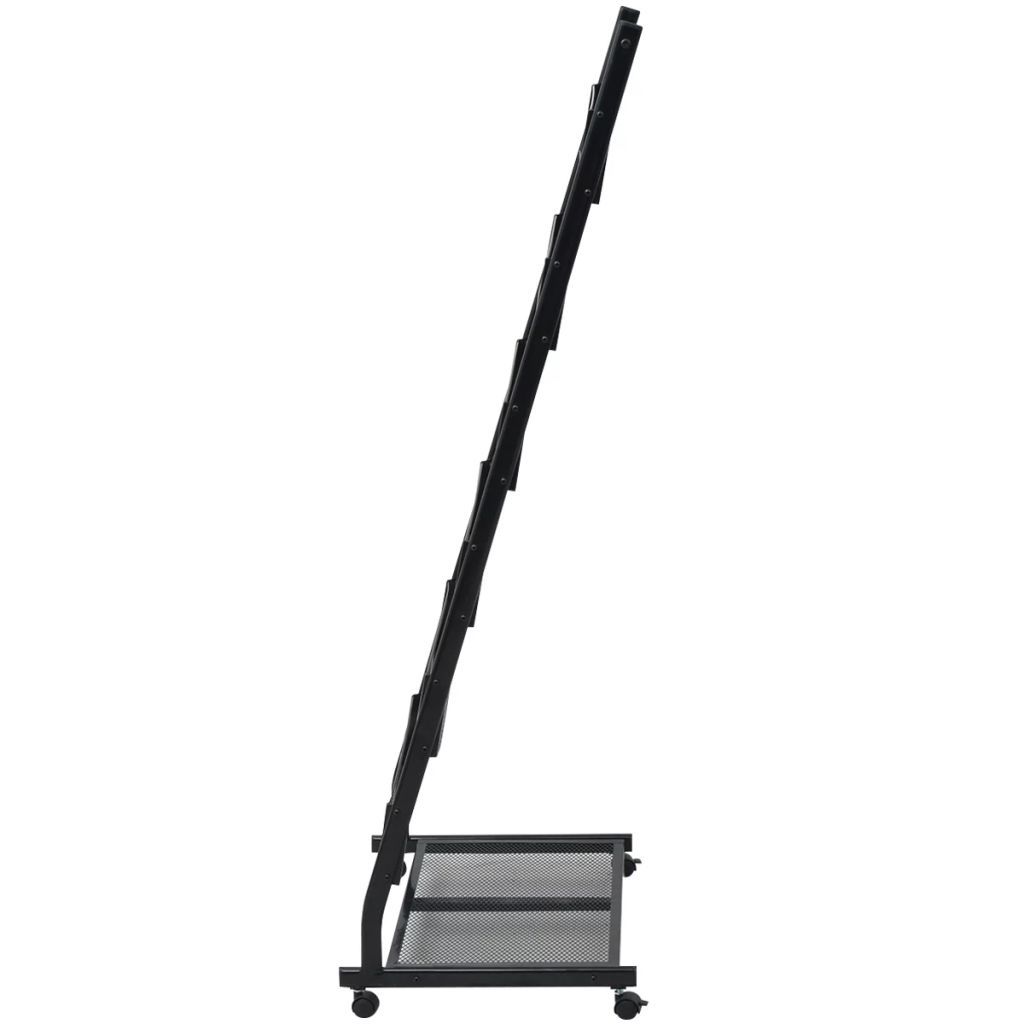vidaXL Zeitschriftenständer 47,5×43×133 cm Schwarz A4 Produktbild 