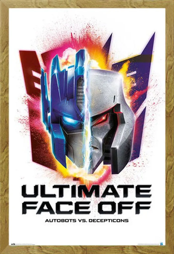 Maxi Poster Transformers Face Off + Cornice MDF Shinsuke Rovere Oak