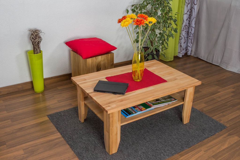 Beistelltisch Couchtisch Kernbuche massiv Bio geölt 45x100x68 cm