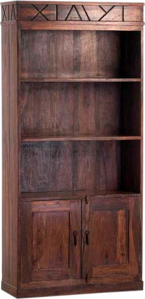 Aufwendig Verziertes Bücherregal im Vintage Look - Modell 7, Braun, Holz, 165*76*30 cm, Bücherregale & Küchenregale