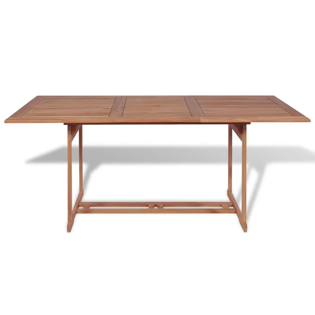 Table de jardin familiale 6 places en bois de teck massif 180x90 cm