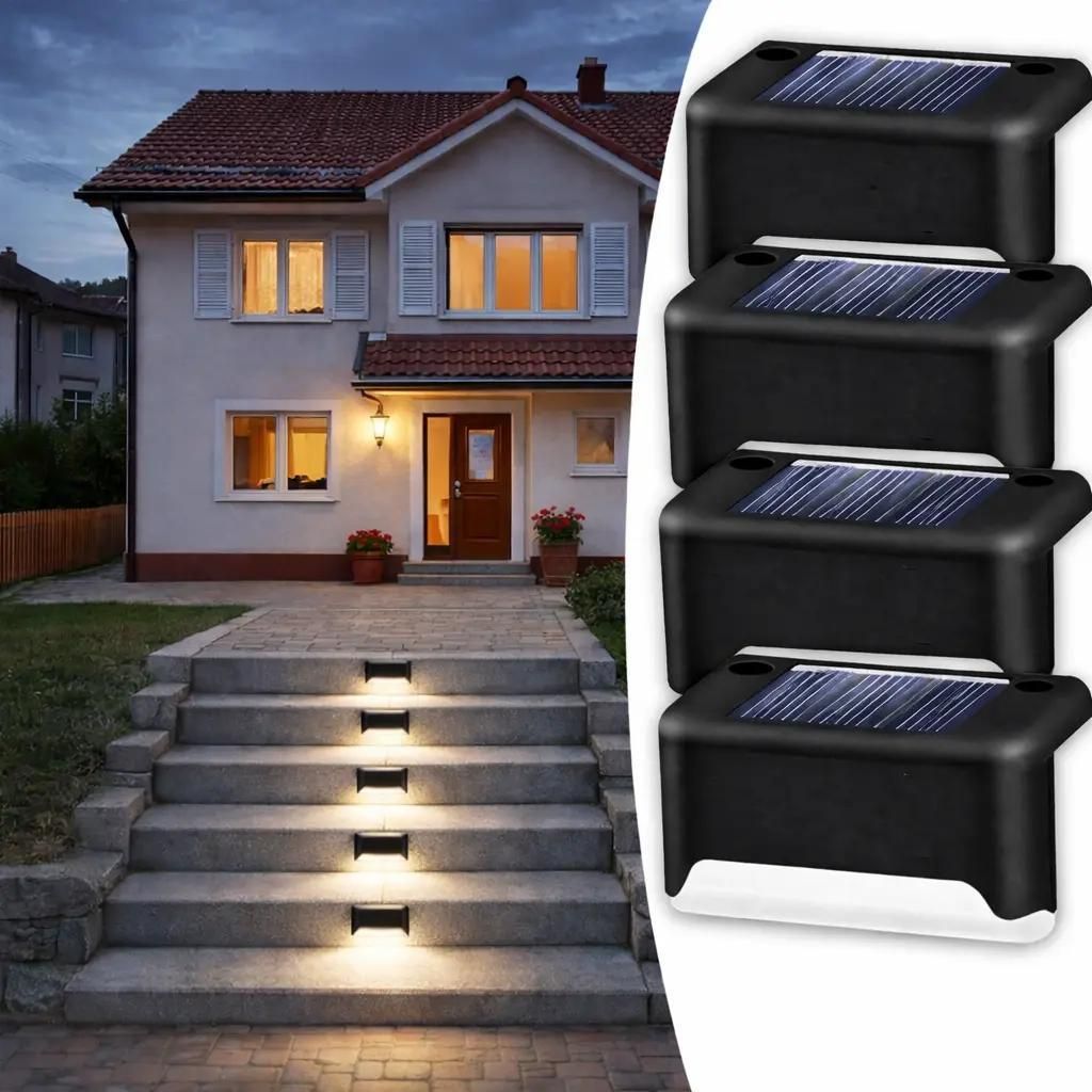 Solární LED zahradní světla 4 ks, voděodolné osvětlení na Obrázek produktu 